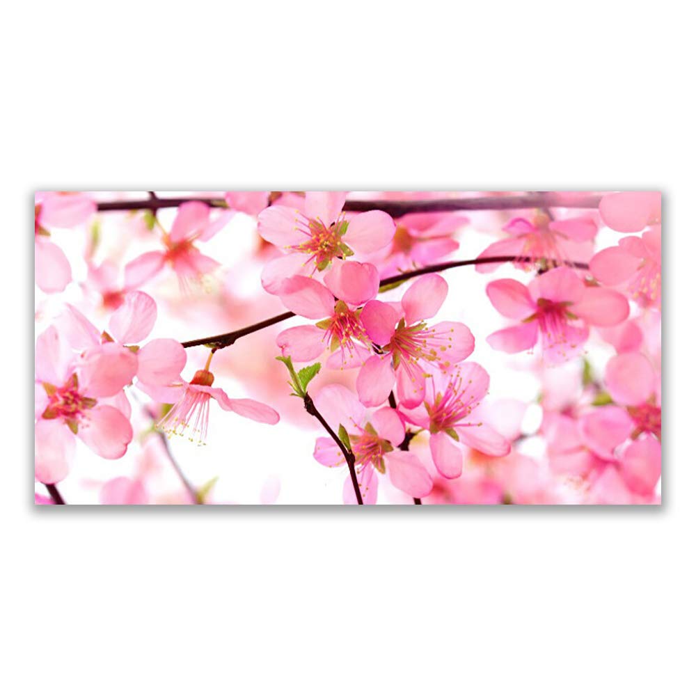 Tableau en verre trempé 120x60cm fleurs au design luxueux et finitions premium