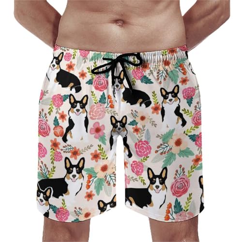 Men's Swim Trunks Brraaap Dirt Bike Motocross Beach Shorts with Pockets Mesh Lining Swimwear Bathing Quick Suits