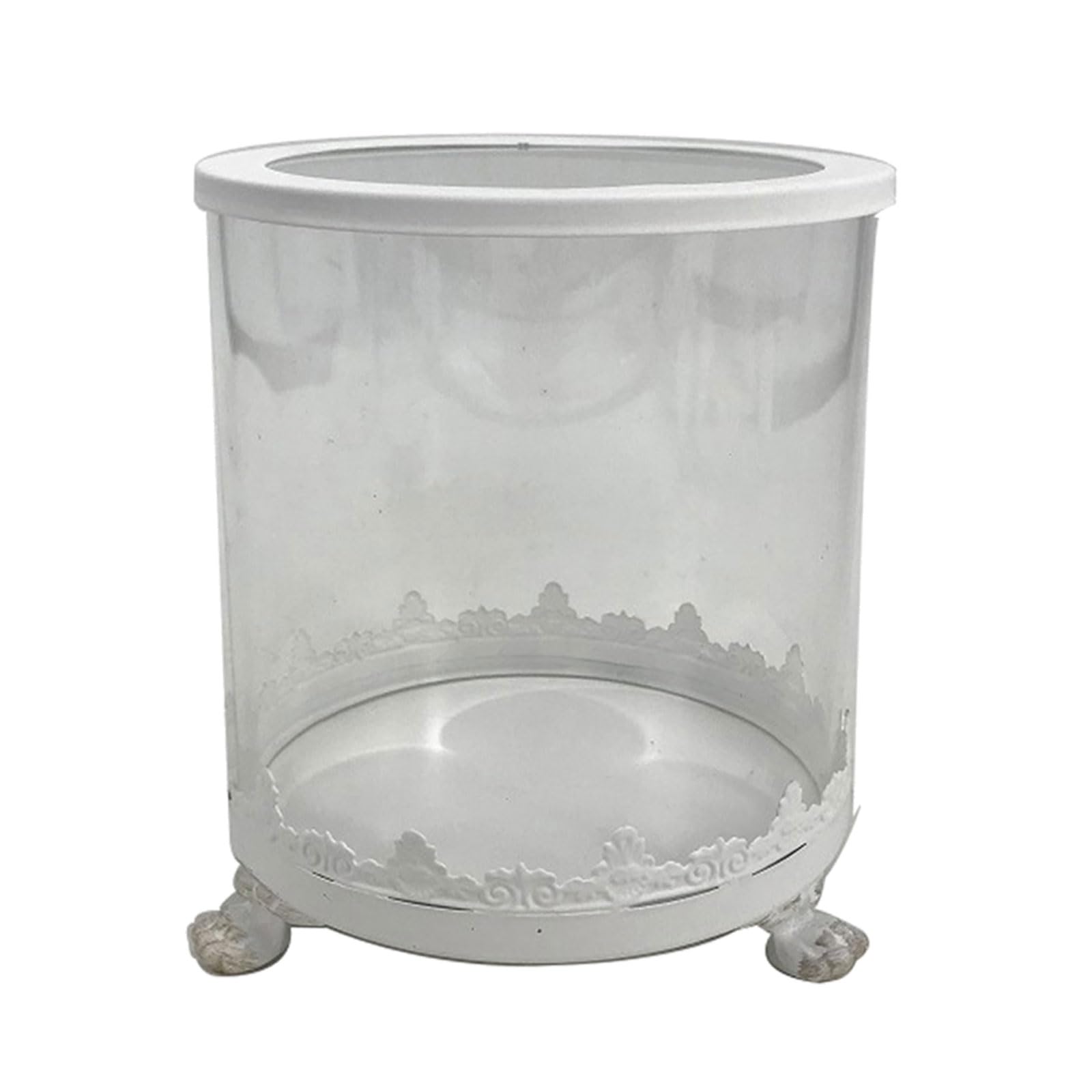 ADYJEE Decorative Glass Cup with Ornate Metal Base for Dresser, Dining Table, or Vanity Accent Display At Home Decorative Glass Cup Tabletop Container Vintage Holder Ornate Metal Base Trinket