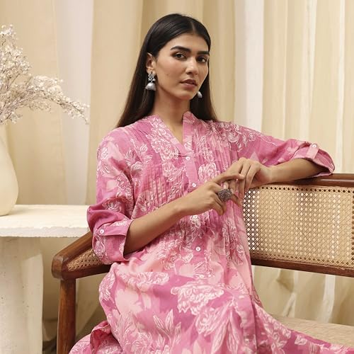 Image of BIBA Women Straight Fit Rayon Kurta