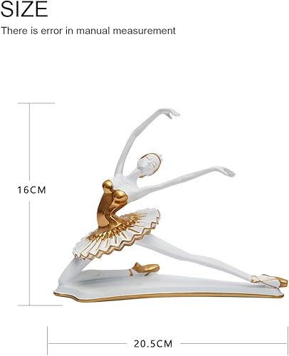 Miniatura 3 de HAUCOZE Estatua de bailarina, estatua de bailarina, escultura moderna, decoración de yoga, poliresina, 8.3 pulgadas