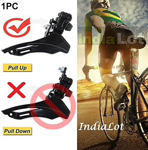 Image of Cycle Front Derailleur - Black, Pull-Up (Top Pull), Ideal for 3x7 or 3x8 Speed Gears