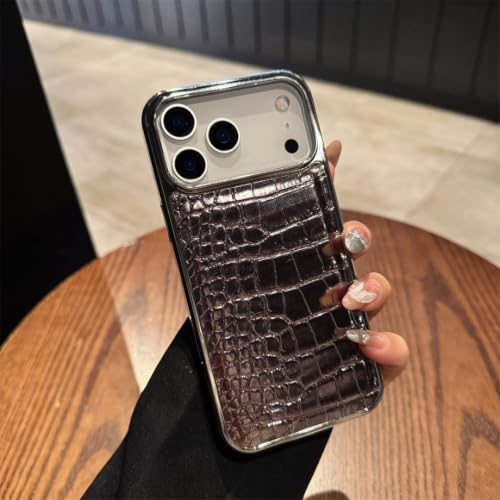 Coque similicuir iPhone 15 Pro marron aux finitions plaquées
