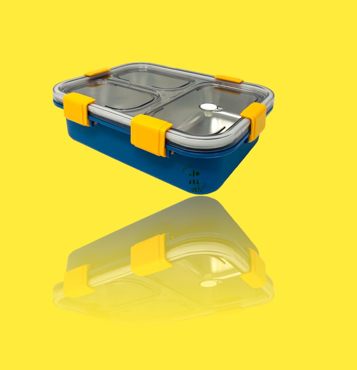 Kitchen Bloom Stainless Steel Lunch Box 3 Compartment with Steel Cutlery, Heating Insulation | Lunch Boxes for offie Men | Lunch Box for Office Women & Kids | Tiffin Box (750 ml) (Water Blue) (B0CJQ6FMNS) Amazon Price History, Amazon Price Tracker