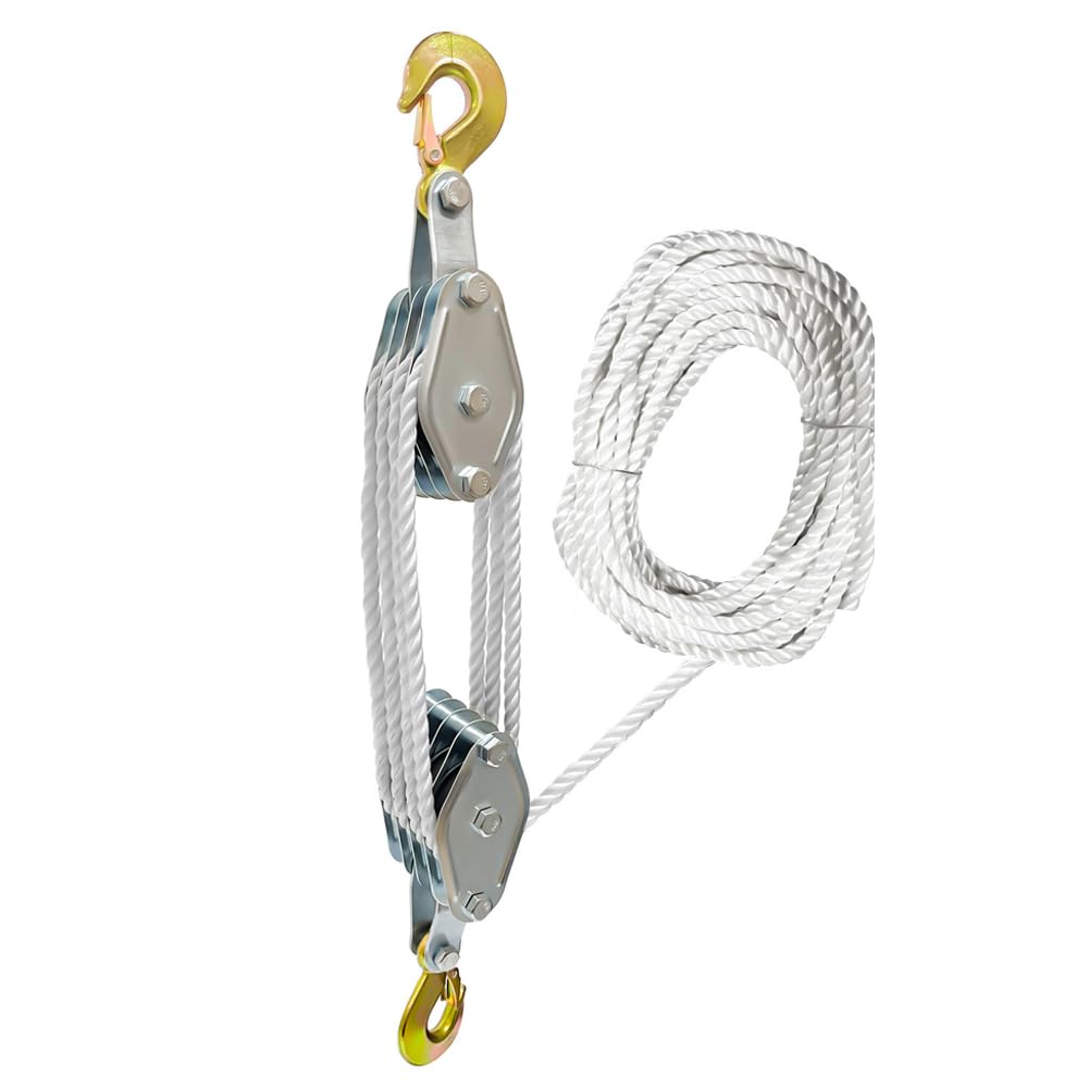 Drehbarer Flaschenzug mit Haken aus Zinklegierung – Hochleistungs-Handkran für HVAC-Installation, robustes Polyethylen für Klimaanlagen