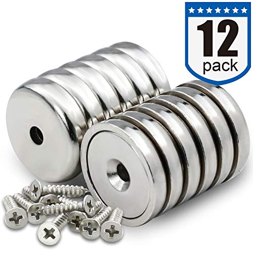 Cup Magnets with Countersunk Hole, Magnet with Screw, Industrial Strength Round Base Magnets