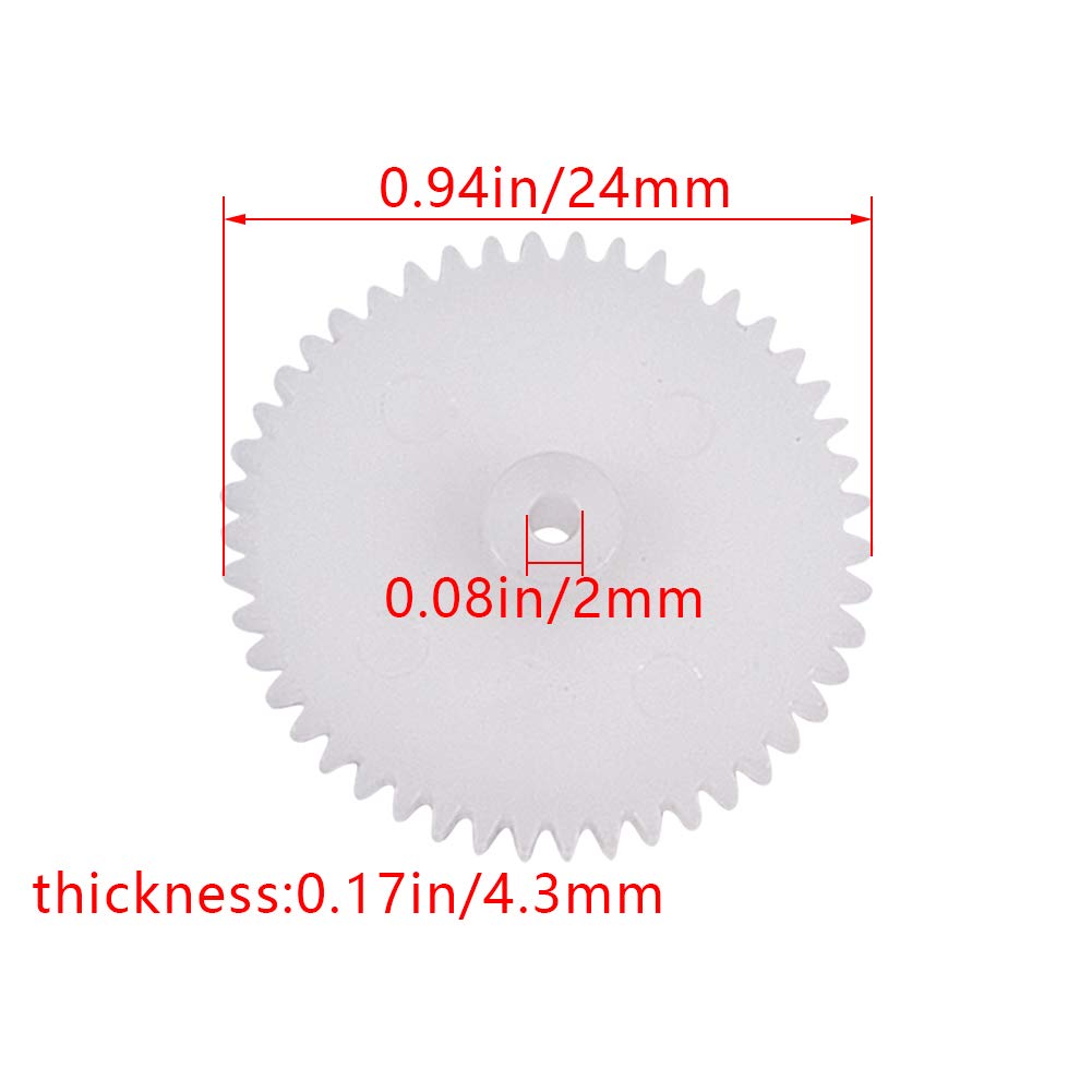 Jutagoss 20pcs Plastic Gears 46 Teeth Model 462A Reduction Gear Plastic Worm Gears for RC Car Robot Motor