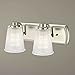 2-Light Vanity Light with Clear Prismatic Glass in Satin Nickel Finish