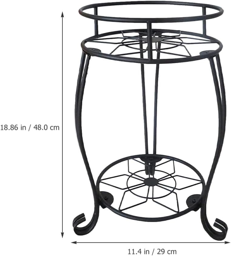 Sosoport Double Tier Metal Plant Stand Indoor Flower Pot Holder Rack for Pots and Easy to Move Rustic Style Display for Home Decor and Front Door Plants
