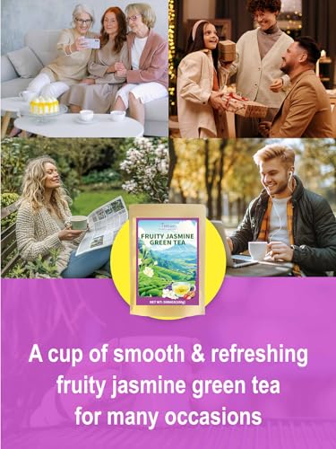 Image of TeeLux Fruit Scented Jasmine Green Tea, Pleasant Floral & Fruit Aroma 100ct