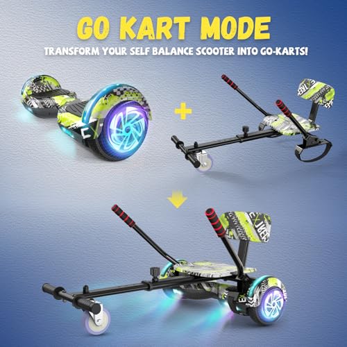 Image of SISIGAD Scooters for Kids Ages 7-12, with Built-in Bluetooth Speaker and 6.5 inch Colorful Lights Wheels, Safety Certified Self Balancing Scooter