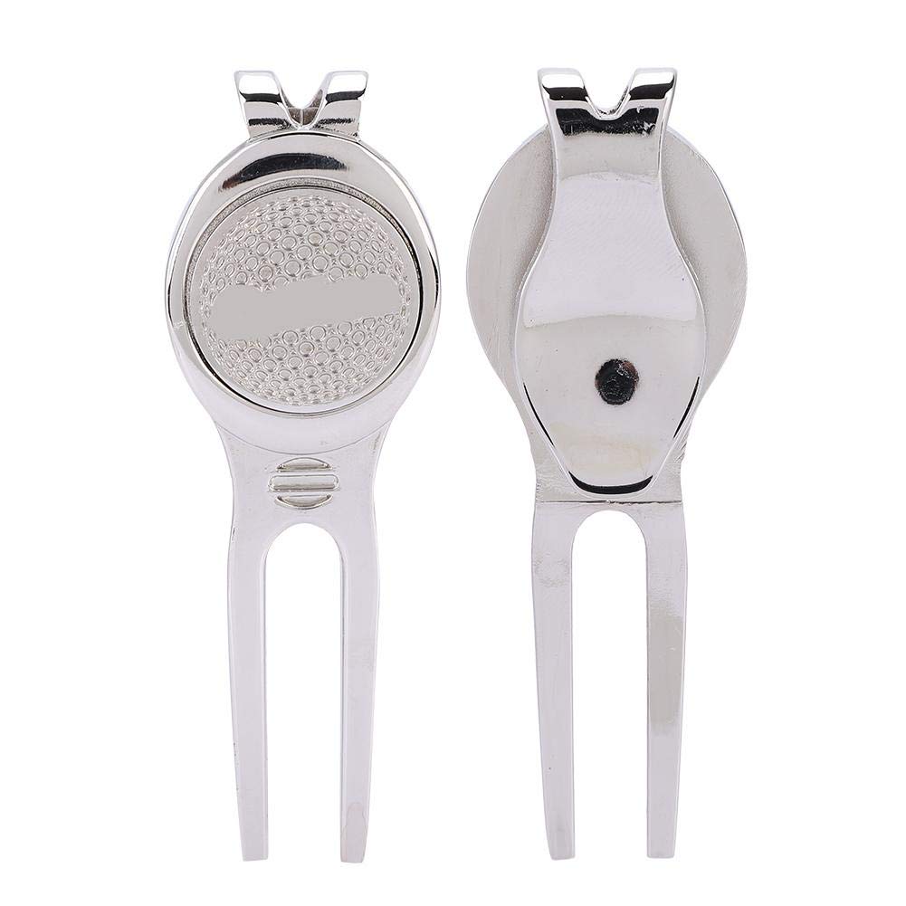 Tbest Divot Repair Tool Lega di Zinco Magnetico Ball Marker Argento D102
