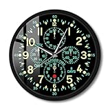 Timethink Orologio da parete 'Flying Fortress' con telaio in metallo, 30,5 cm, per aviazione, altimetro, strumento, orologio da parete, silenzioso, a batteria, per piloti aviatori, regalo