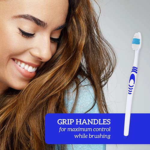 25 Bulk Zahnbürsten-Set, einzeln verpackt, manuelle Einweg-Reise-Zahnbürsten-Set für Erwachsene oder Kinder, hergestellt mit einem mittelweichen, großen Kopf, mehrfarbig, für Reisen – Bild 4