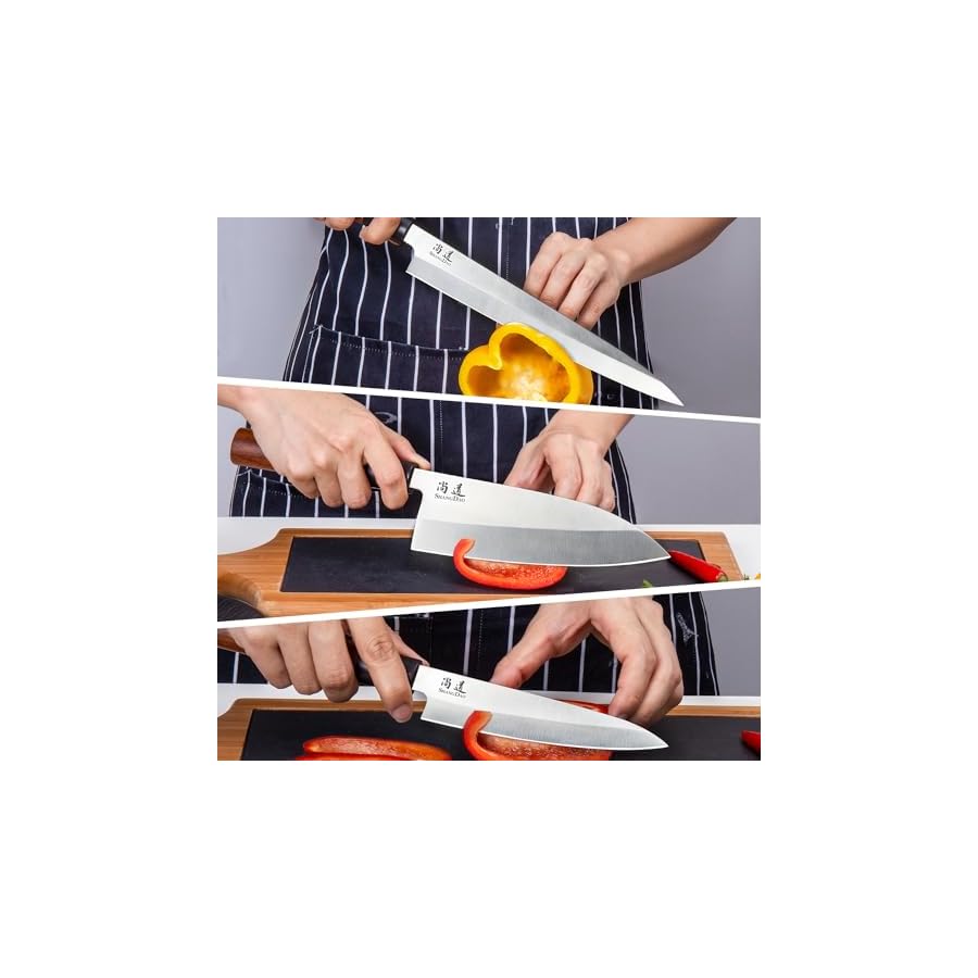 Japanese-Kitchen-Knife-Set-3-Piece-Sushi-Chef-Knife-10Yanagiba-7Deba-5Utility-Kitchen-Knife-Cooking-Knives-Premium-German-Stainless-Steel-Traditional-Wooden-Handle-Gift-Box SHANGDAO Japanese Kitchen Knife Set, 3 Piece Sushi Chef Knife, 10”Yanagiba-7”Deba-5”Utility Kitchen Knife Cooking Knives, Premium German Stainless Steel & Traditional Wooden Handle, Gift Box