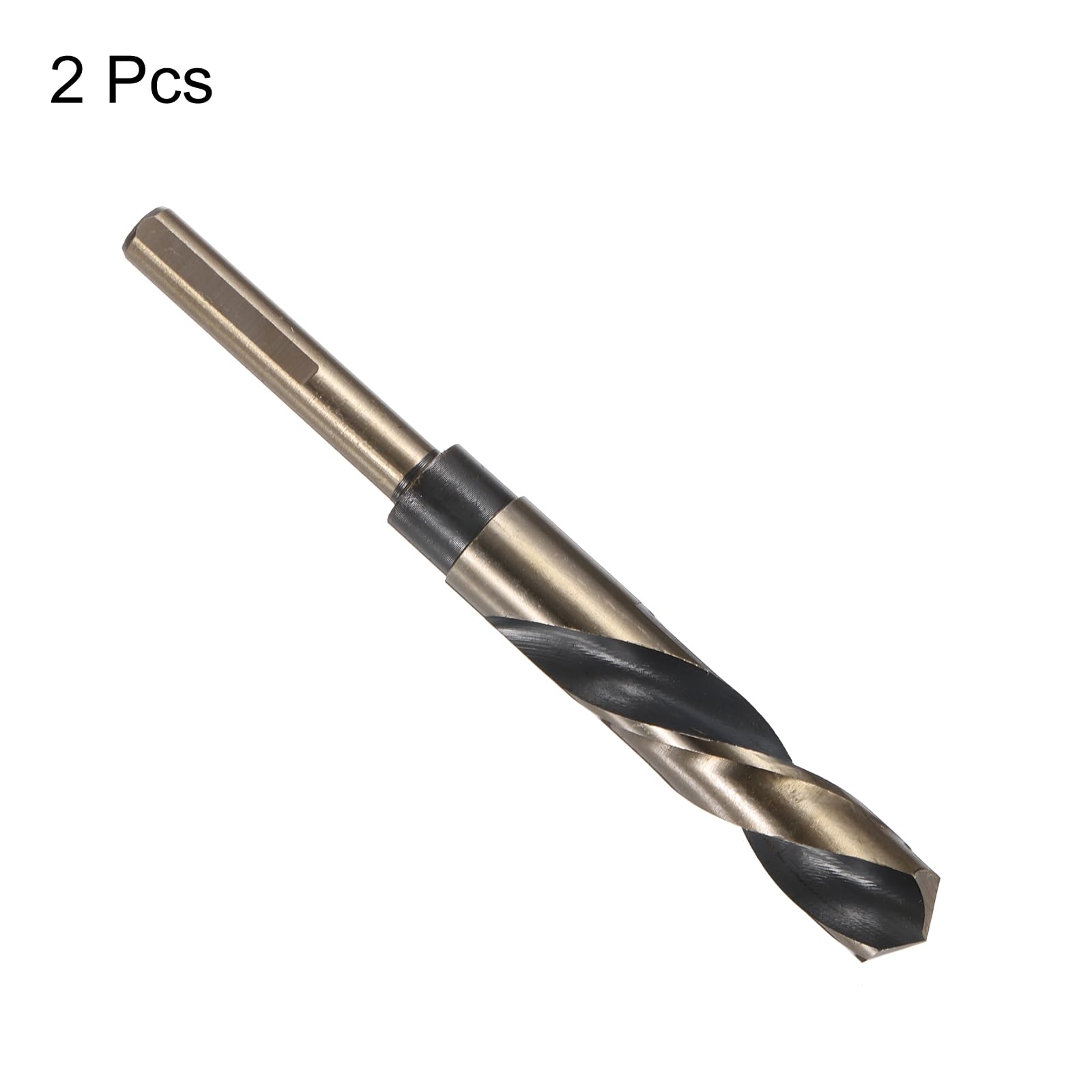 QUARKZMAN 2 Pezzi Punta A Scalino Ridotto 17mm Rivestimento Nitruro Nero E Titanio Oro Acciaio Rapido 4341 Con Codolo 10mm Per Acciaio Inox Lega Metallo Plastica Legno