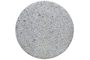 Stone comal for cooking, flat without grooves, round 8 Inches.