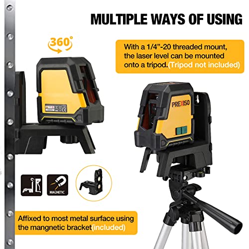 Prexiso PLC30GLIT Laser Level With Tripod - 100Ft Rechargeable Dual Modules Line Laser, Self Leveling Wide Angle Cross Leveler Tool For Construction, Floor Tile Renovation thumb #7