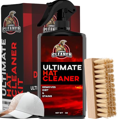 Combat Cleaner Ultimate Hat Cleaning Kit for All Types of Hats - Hat Cleaner with Brush - Hat Stain Remover for Baseball Cap, Cowboy Hats and More