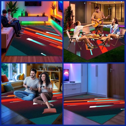 Tapis gamer de jeu 3D antidérapant protégeant le sol des chaises - 8