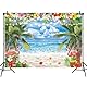 BUTEN Sommer-Hintergrund für Hawaii-Strand-/Ozean-Fotografie 208,3 x 152 cm Blauer Himmel Meer Tropische Palmen Hintergrund für Aloha Luau Party-Dekorationen Banner