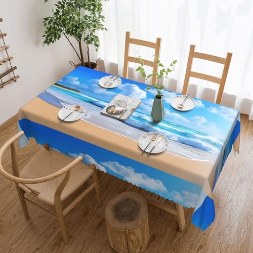 Nappe rectangulaire imperméable infroissable pour table basse de jardin, buffet et fête