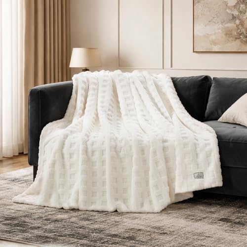 Cozy Bliss Super Soft Throw Blanket for Couch, Fluffy 3D
