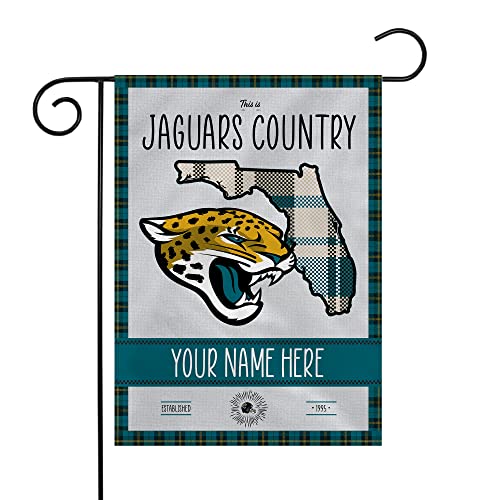 Rico Industries NFL Football Jacksonville Jaguars This is Jaguars Country - Plaid Design Personalized Garden Flag