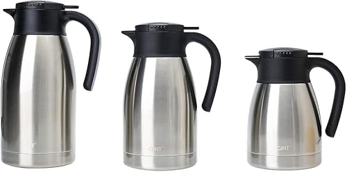 Miniatura 104 de Jarra térmica de acero inoxidable para café, termo de doble pared sellado al vacío, 12 horas de retención de calor Negro