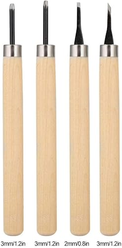 Miniatura 4 de 4 unids herramientas de tallado de madera sacapuntas manual sello de goma cuchillos tallado herramientas para principiantes aficionados profesionales