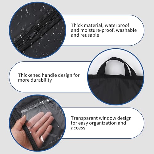 2PCS Kleidersack Lang 180 x 60cm, Faltbarer Kleidersäcke mit Reißverschluss, Anzugtasche Feuchtigkeits- und Staubschutz Kleidung Schutztasche für Brautkleider Abendkleider Anzüge