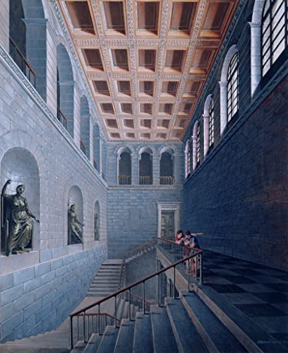 Impression prints toile vue intérieure escalier château Koestritz Schinkel 60x90