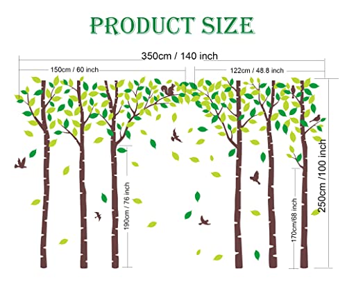 Vinilos decorativos grandes árbol con aves y ardilla miniatura 7