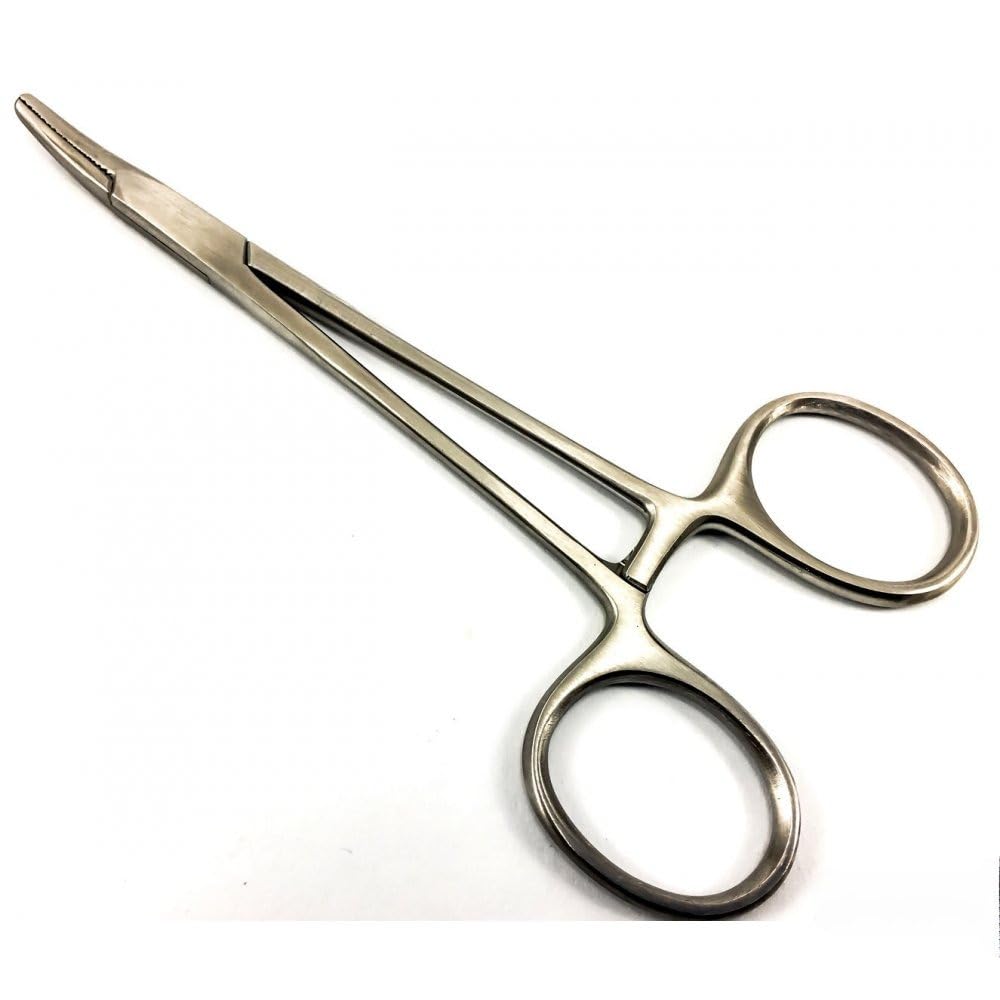 Curved 16 cm Needle Grasper Holder, Silver