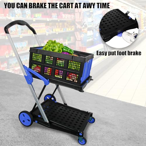 Apoxcon MSG-99G-2 Shopping Cart With 2 Storage Crates thumb #3