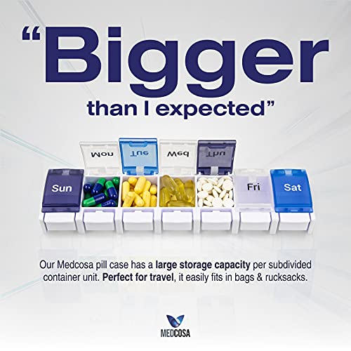 Medcosa 7 Dagen Pill Case | Vaarwel gemorste Pillen | Wekelijkse Medicine Organizer | Supplement Box met 7… - Image 6