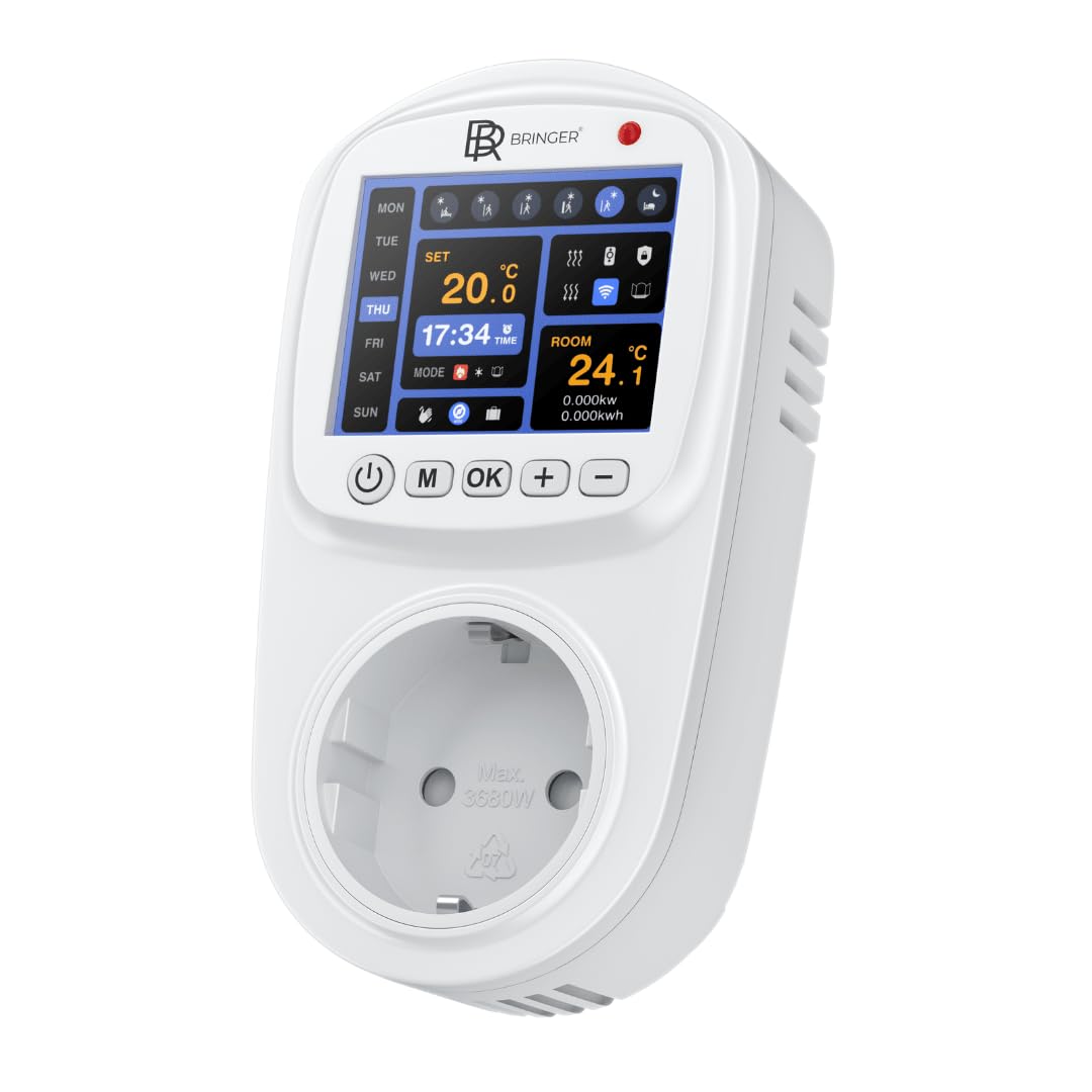 BR Bringer Smart Thermostat Steckdose – WLAN & App – Steckdosenthermostat