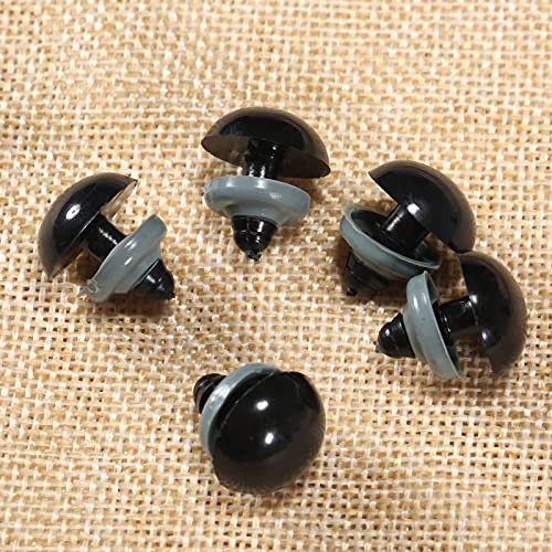 100Pcs Black Plastic Safety Eyes With Washers, Craft Eyes, For Crochet, Puppet, Plush, Stuffed Animals Making, 16Mm #TOP2