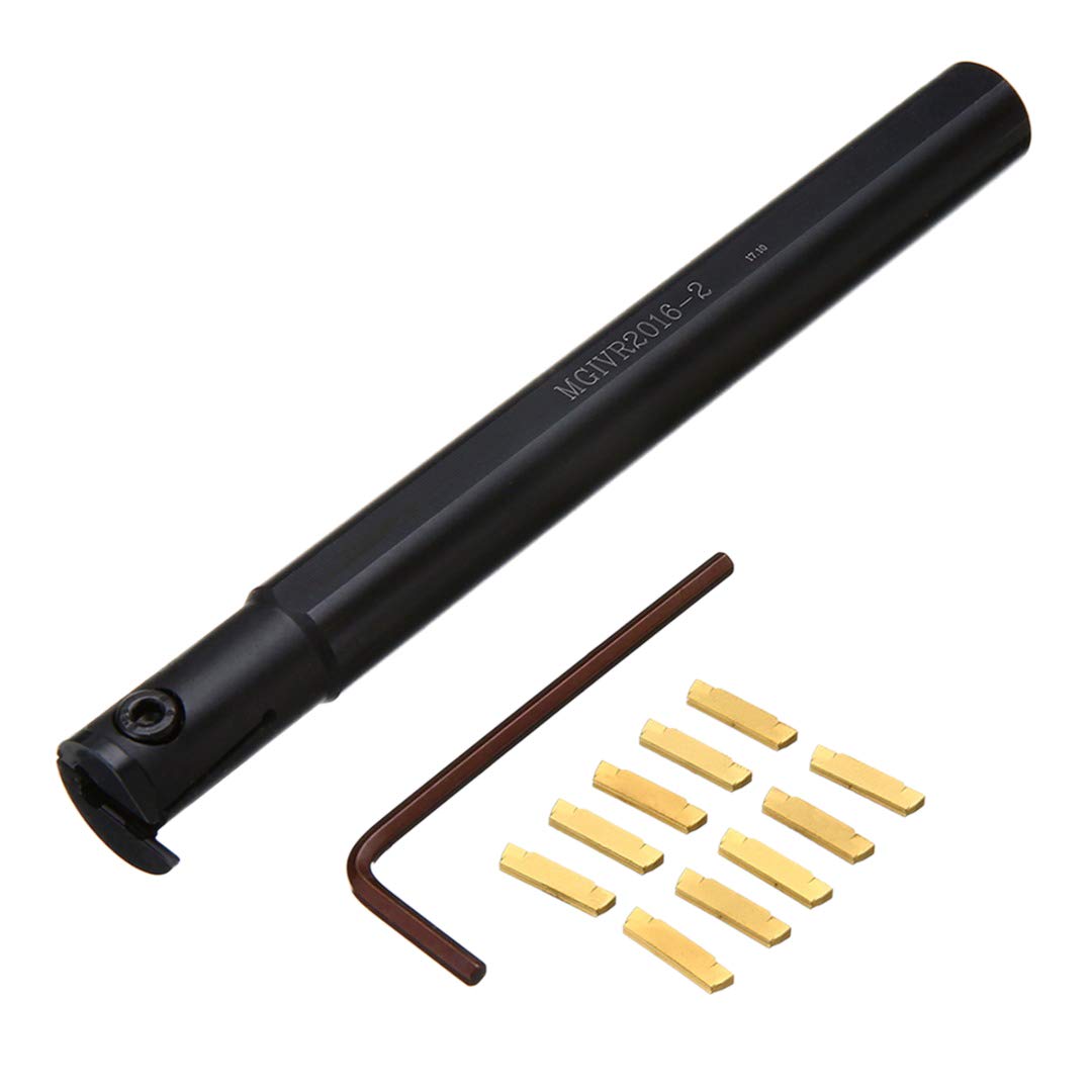 HUTSRAI Mgmn200 Carbide Insert + 1 x High Clamping Force Mgivr2016-2 Lathe Lathe Tool + Key Machine Cutter Accessories