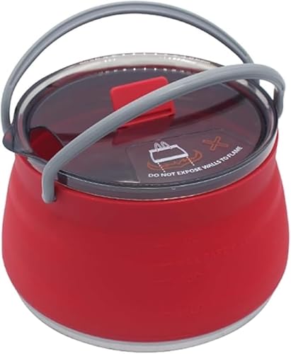 Rutexc アウトドア折りたたみシリコンキャンプケトル 直火・IH 対応高速熱伝導 超軽量携帯洗いやすい キャンプ登山家庭用