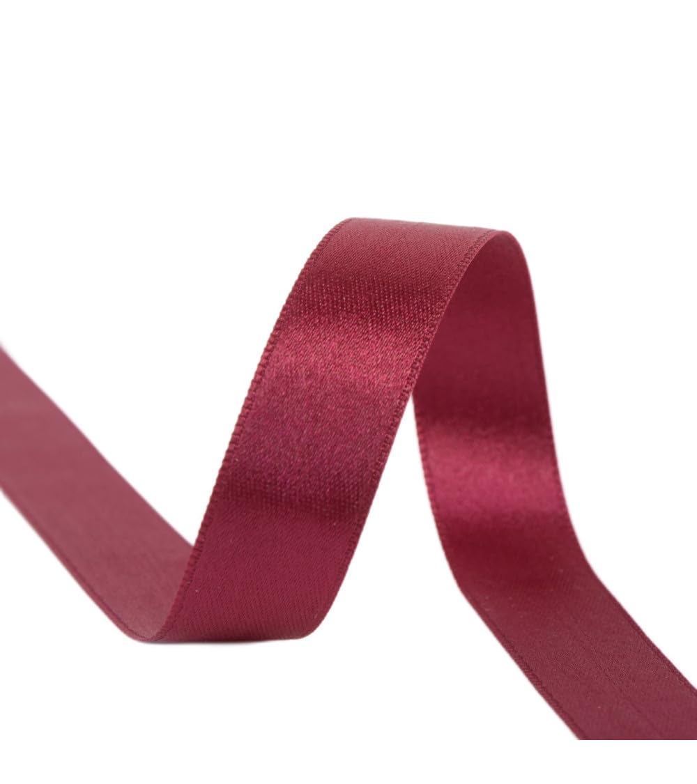 PST C071 - Bobina di Nastro di Raso Double-Face, 25 m, 38 mm, Colore: Rosso Cramoisi