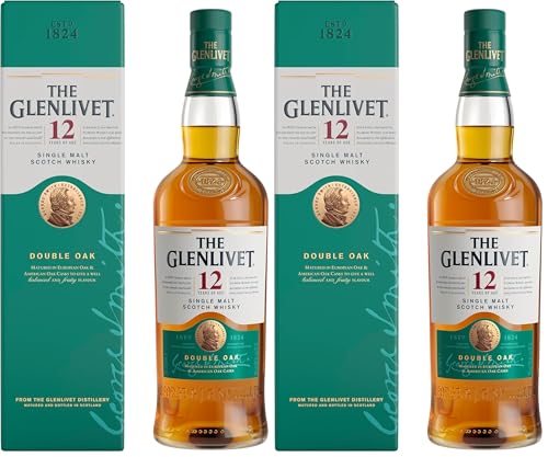 The Glenlivet 12 años Whisky Escocés de Malta Premium, 700 ml (Paquete de 2)