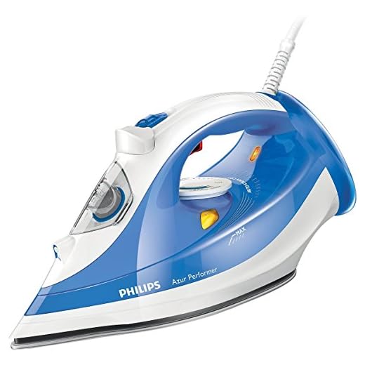 Philips Azur Performer - Plancha de vapor, función anti goteo, 2400 W, 0.3 l, color azur y blanco