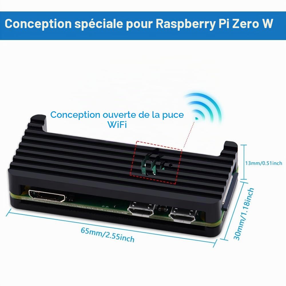 GeeekPi Raspberry Pi Zero W Starter Kit with RPi Zero W Aluminum Case, QC3.0 Power Supply, 64GB Card Preloaded OS, 20Pin Header, Micro USB to OTG Adapter, HDMI Cable,Switch Cable and 4 Port USB Hub