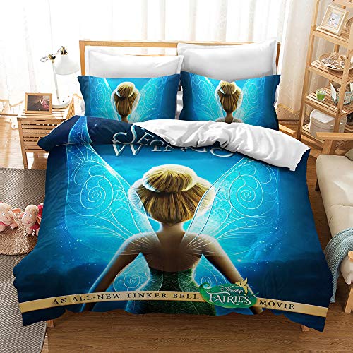 CHAOSE-FRB Housse De Couette, Fée Clochette, Ensemble De Literie en Microfibre Imprimée De...