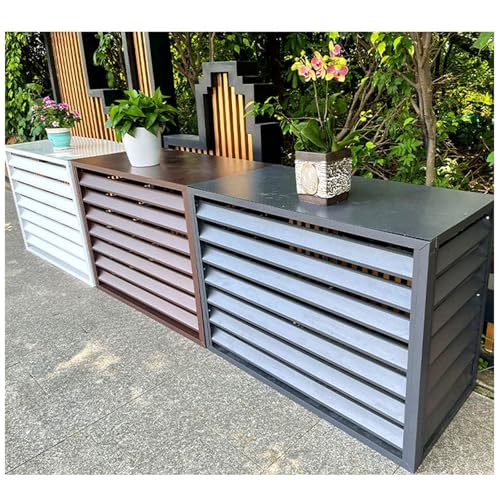 Clôture de climatisation protection d'intimité 4 panneaux gris