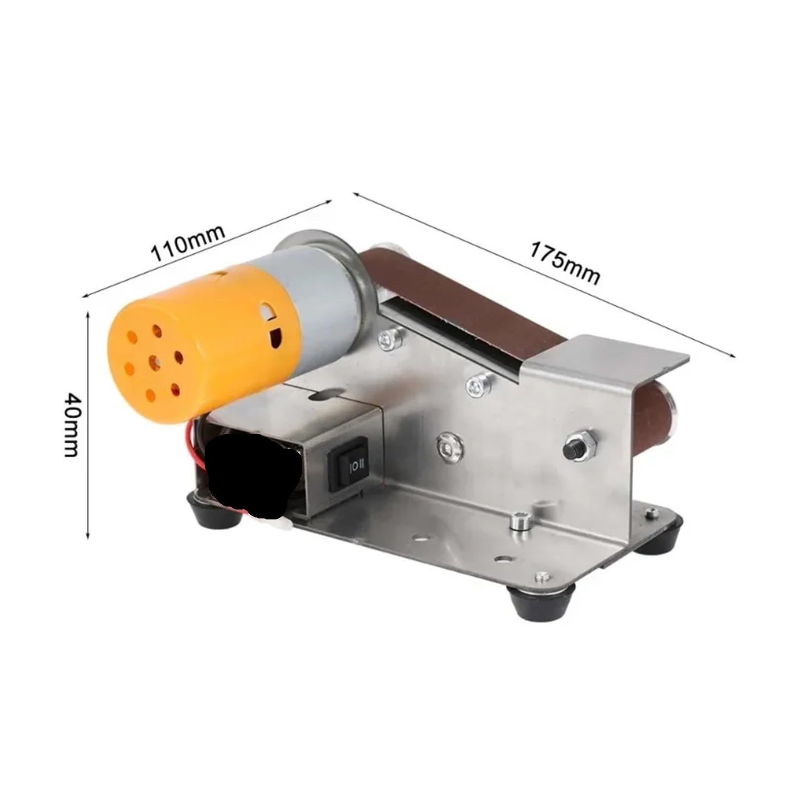 Miniaturowa elektryczna szlifierka taśmowa DIY, polerująca szlifierka z zestawem szlifierskim, ostrzałka do noży i krawędzi