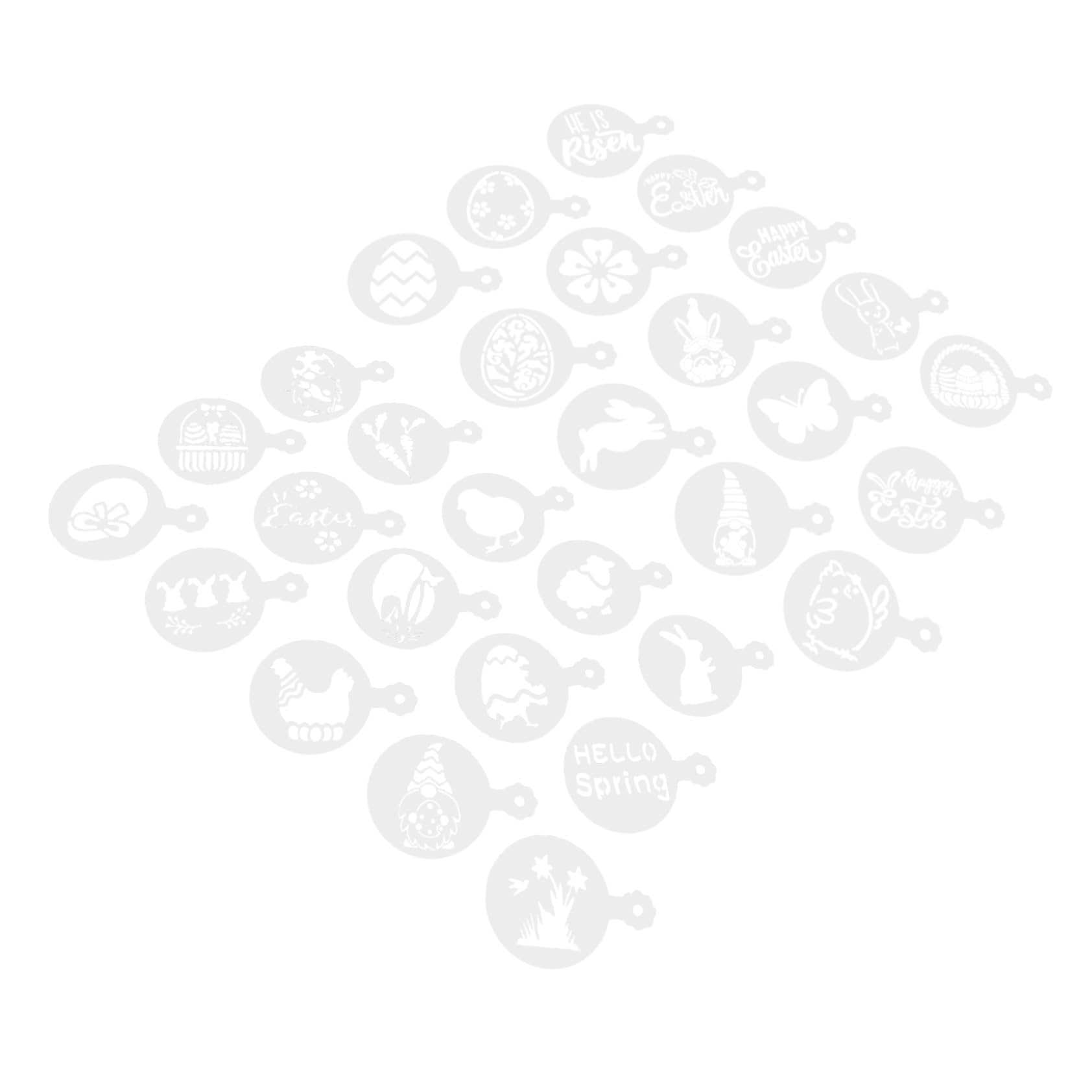 COLLBATH Latte Art Molds for Coffee 30pcs Stencils Templates Milk Spray Templates for DIY