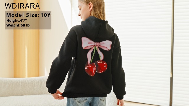 Amazon.com: WDIRARA Girl's Cherry Graphic Hoodie Long Sleeve
