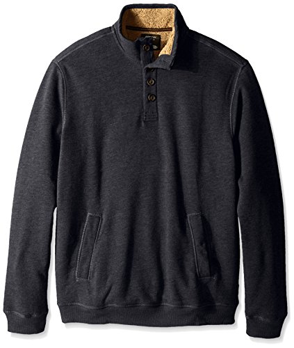 Image of Arrow Men's Big and Tall Long Sleeve Sueded Fleece Mock with Sherpa Collar